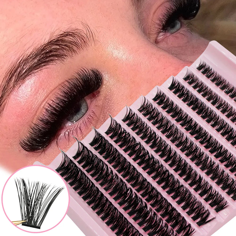 Big Capacity Super Bunch DIY Cluster Lashes 8-16mm Mix Charm Style Eyelashes Extension False Eyelash Makeup Tool Russian Volume
