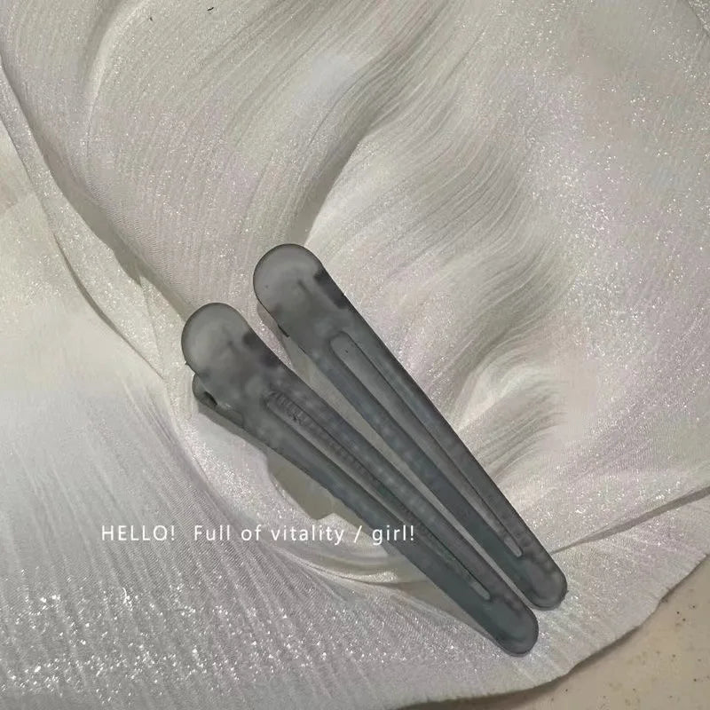 2Pcs/Lot 7.5cm Plastic Candy Colors Hairdressing Duckbill Clip Hairpins Hair Care Hair Clamps Styling Tools Professional Salon