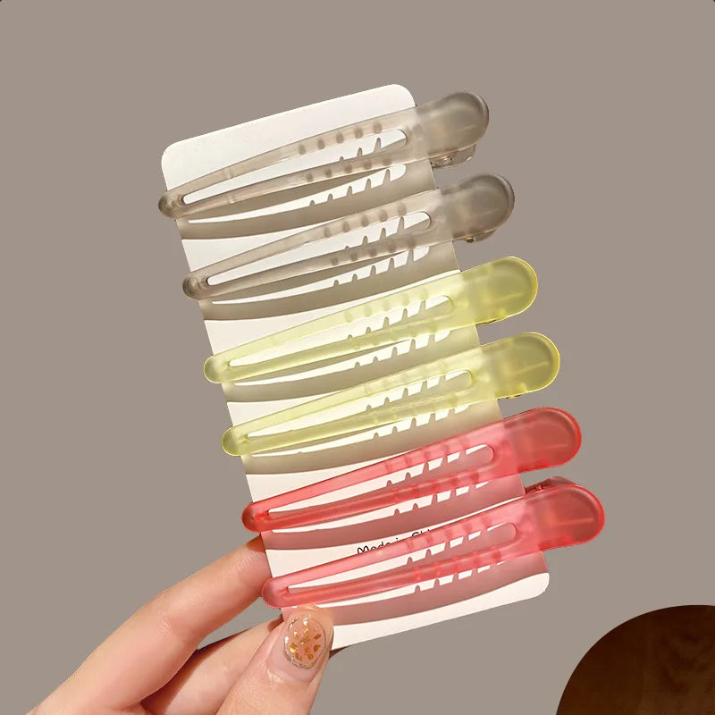 2Pcs/Lot 7.5cm Plastic Candy Colors Hairdressing Duckbill Clip Hairpins Hair Care Hair Clamps Styling Tools Professional Salon