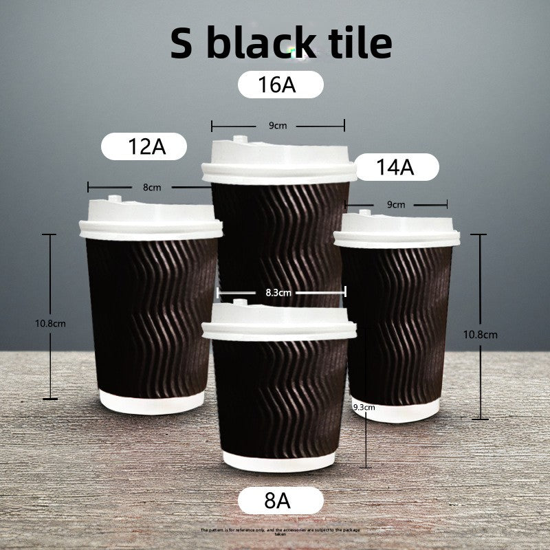 Double-layer thick anti-scald paper cup, hot drink ripple cup