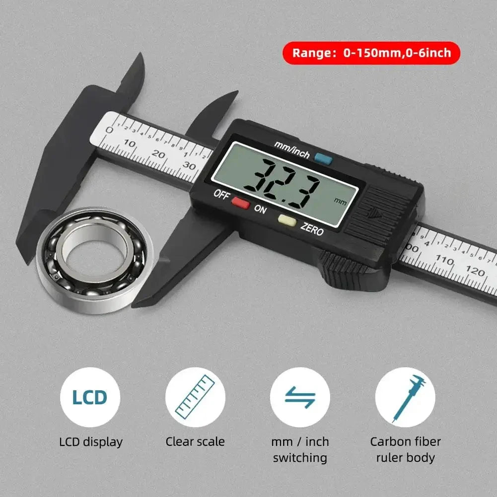 0-150mm High Strength Plastic Student Home Woodworking Gap Play Measuring Calipers Electronic Digital Calipers