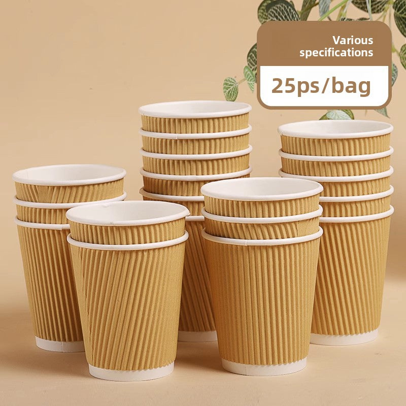 Double-layer thick anti-scald paper cup, hot drink ripple cup
