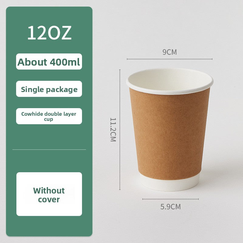 Thickened double-layer heat-resistant hot drink cup with lid