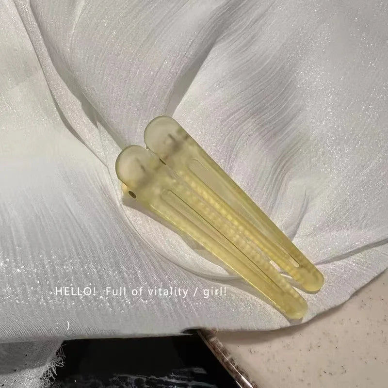 2Pcs/Lot 7.5cm Plastic Candy Colors Hairdressing Duckbill Clip Hairpins Hair Care Hair Clamps Styling Tools Professional Salon