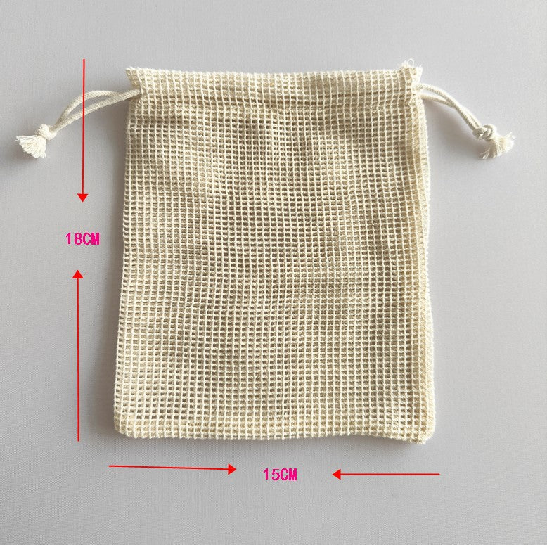 Organic Cotton Mesh Drawstring Bag