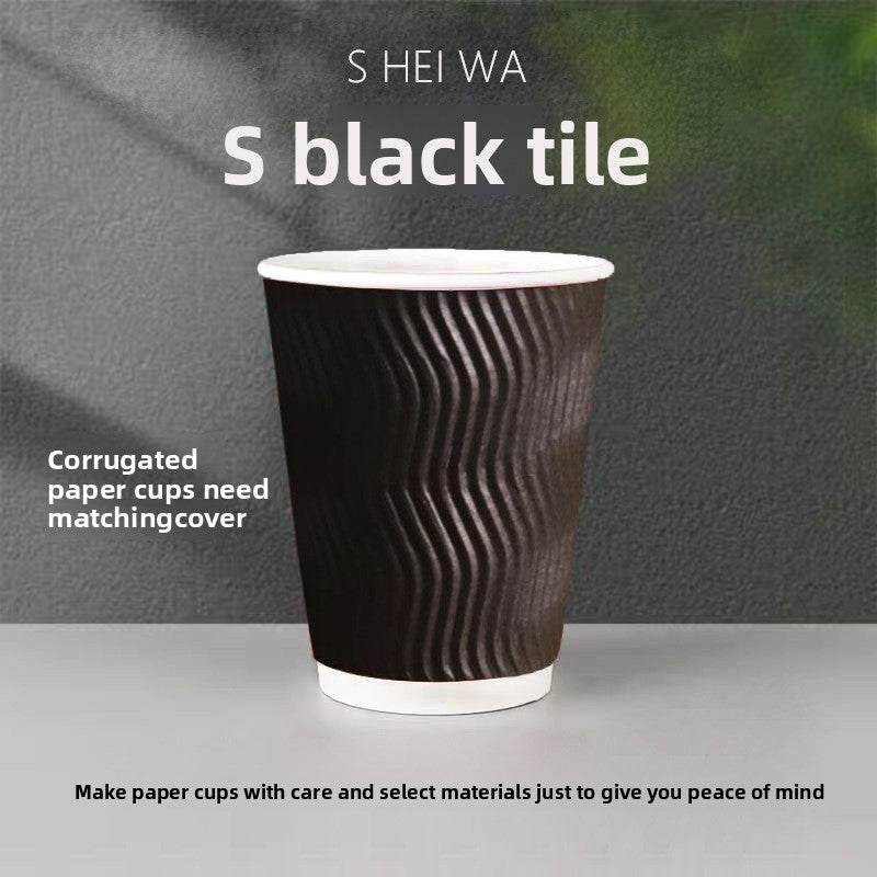Double-layer thick anti-scald paper cup, hot drink ripple cup