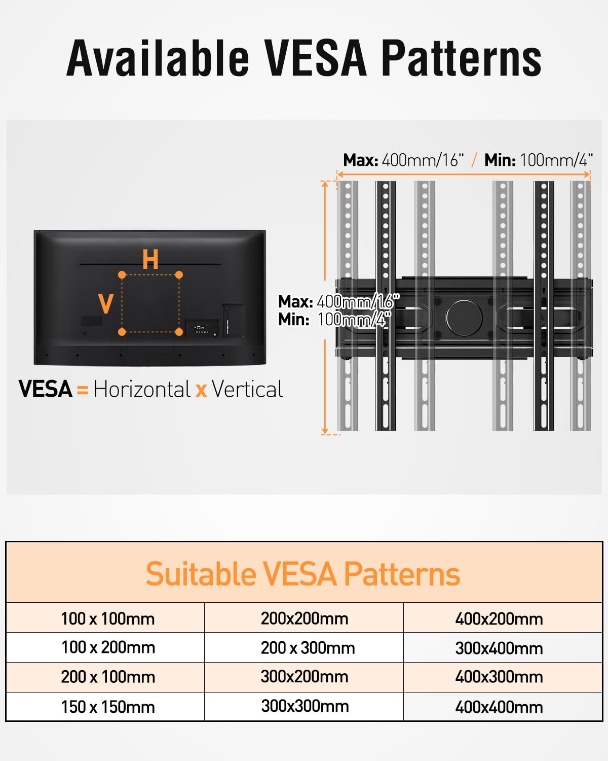 EconoMe TV Wall Mount for Most 26-65 inch tvs, Full Motion TV Mount Swivel and Tilt, Wall Mount Bracket Max VESA 400x400mm, Holds up to 99 lbs, Fits 12” 16" Wood Studs.
