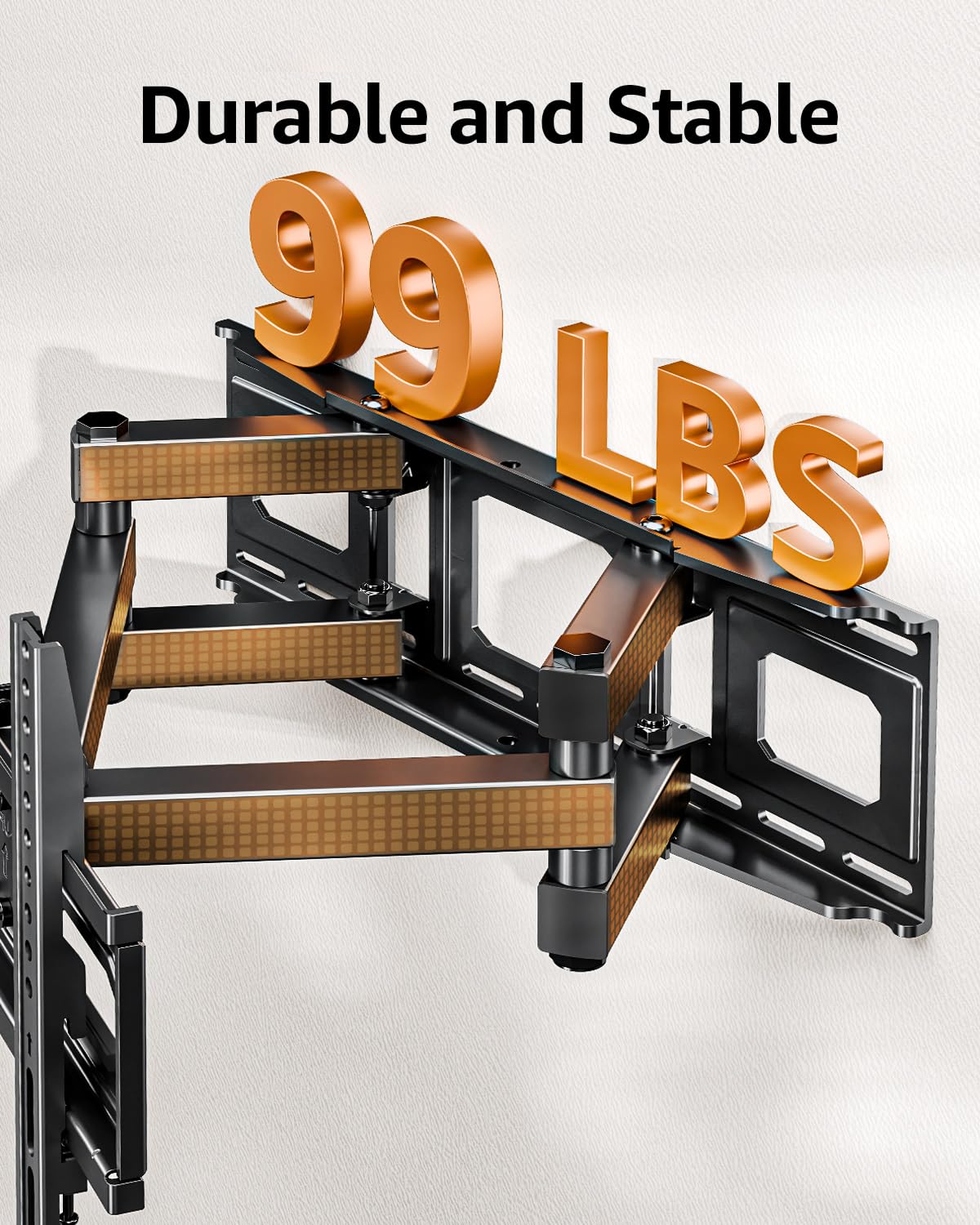 EconoMe TV Wall Mount for Most 26-65 inch tvs, Full Motion TV Mount Swivel and Tilt, Wall Mount Bracket Max VESA 400x400mm, Holds up to 99 lbs, Fits 12” 16" Wood Studs.