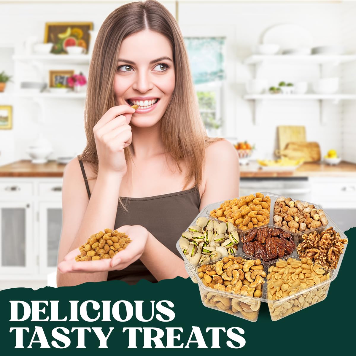 Holiday Nuts gift Basket - Gourmet Food Gift Basket With a Variety of Freshly Roasted Nuts - Beautifully Packaged Gift for Birthday, Sympathy. (Large Family Pack)