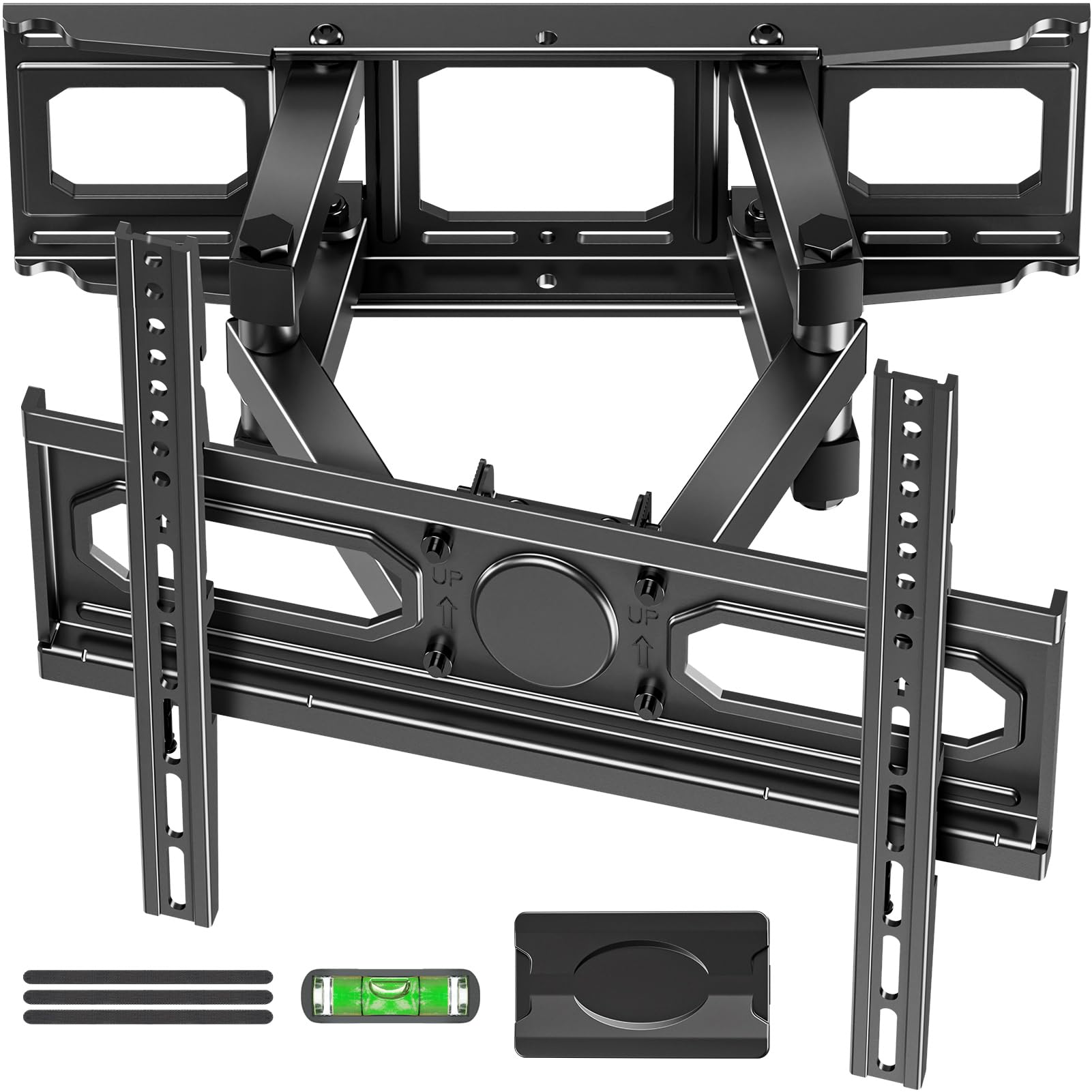 EconoMe TV Wall Mount for Most 26-65 inch tvs, Full Motion TV Mount Swivel and Tilt, Wall Mount Bracket Max VESA 400x400mm, Holds up to 99 lbs, Fits 12” 16" Wood Studs.