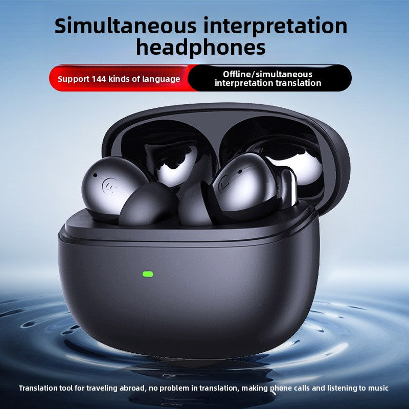 Dual-microphone wireless Bluetooth translation headphones