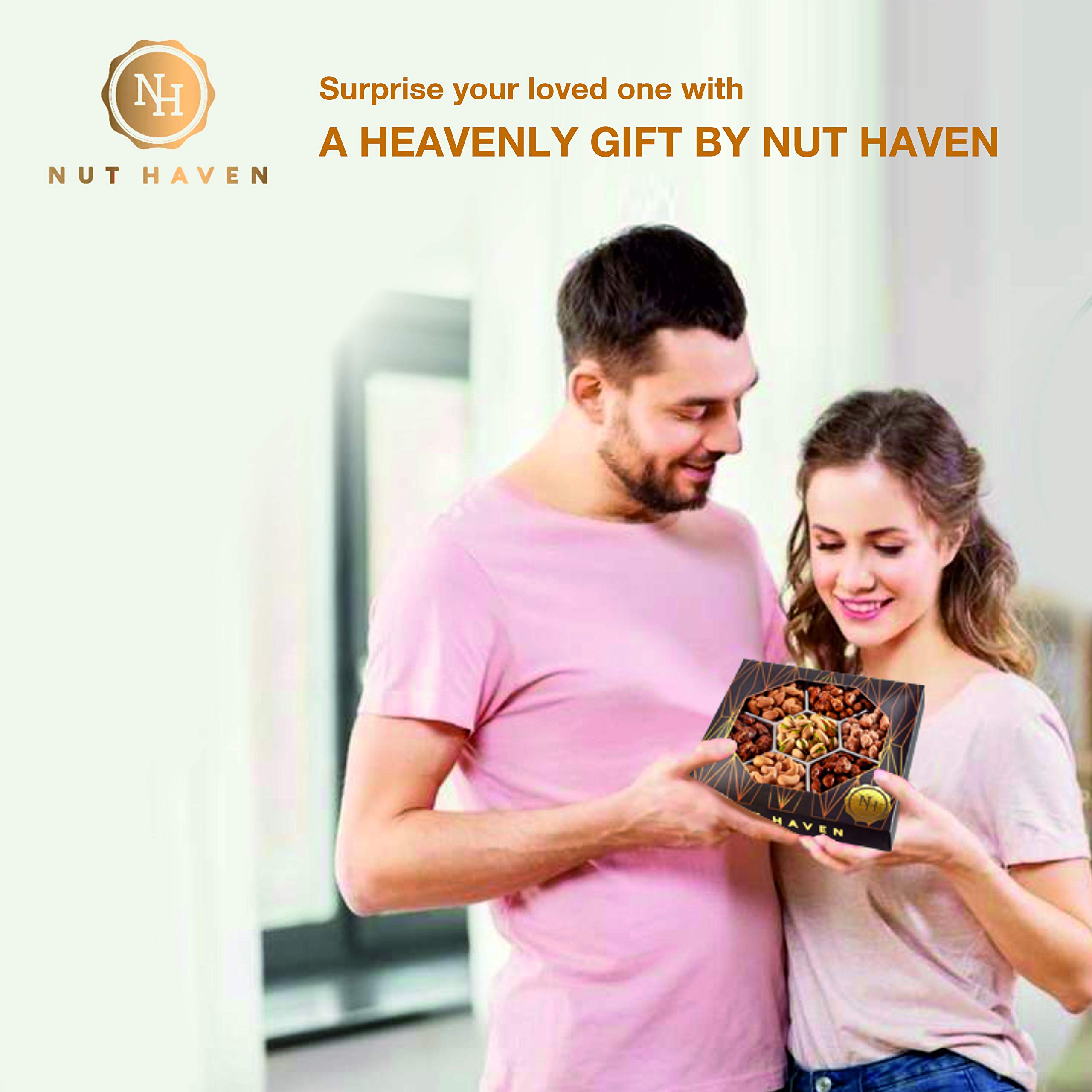 Holiday Christmas Nuts Gift Basket - Assortment of Sweet & Roasted Salted Gourmet Nuts - Assorted Food Gift Box for Christmas, Holiday, Family, Sympathy, Men & Women.