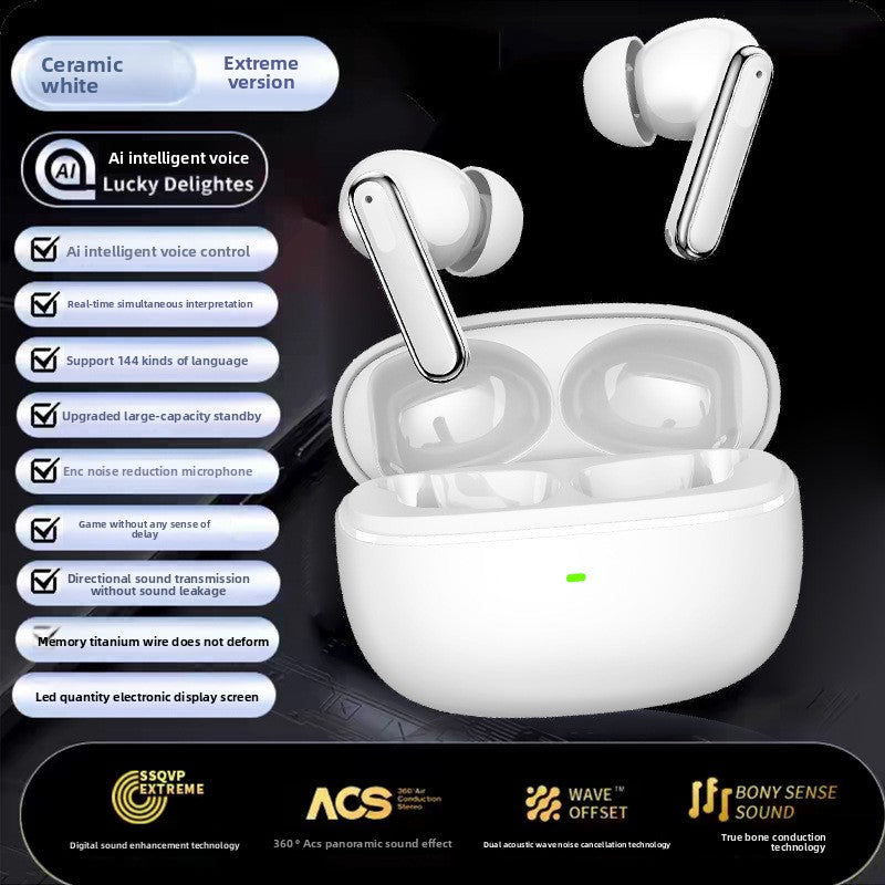 Dual-microphone wireless Bluetooth translation headphones