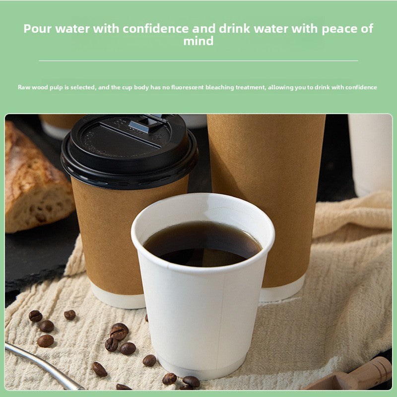 Thickened double-layer heat-resistant hot drink cup with lid