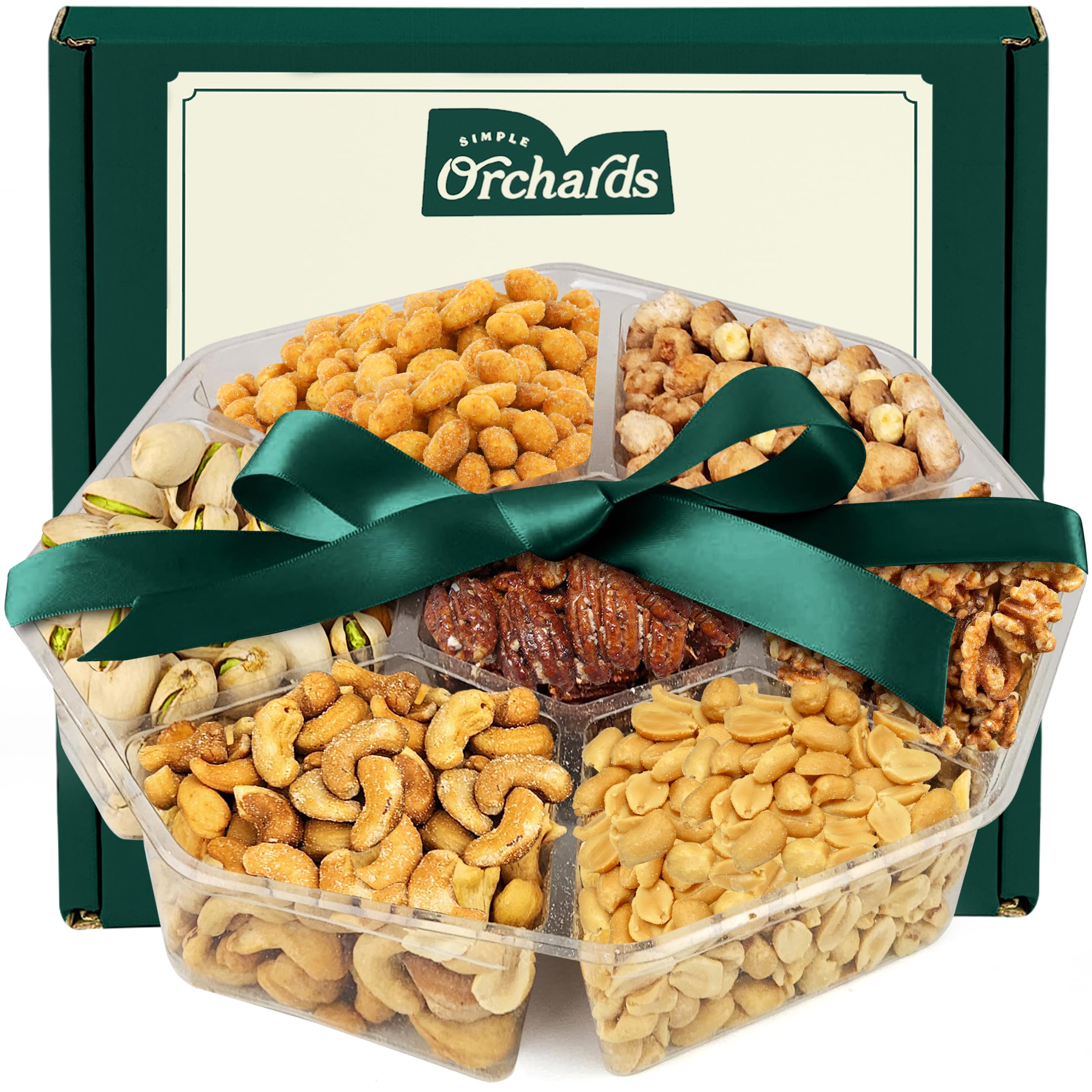Holiday Nuts gift Basket - Gourmet Food Gift Basket With a Variety of Freshly Roasted Nuts - Beautifully Packaged Gift for Birthday, Sympathy. (Large Family Pack)