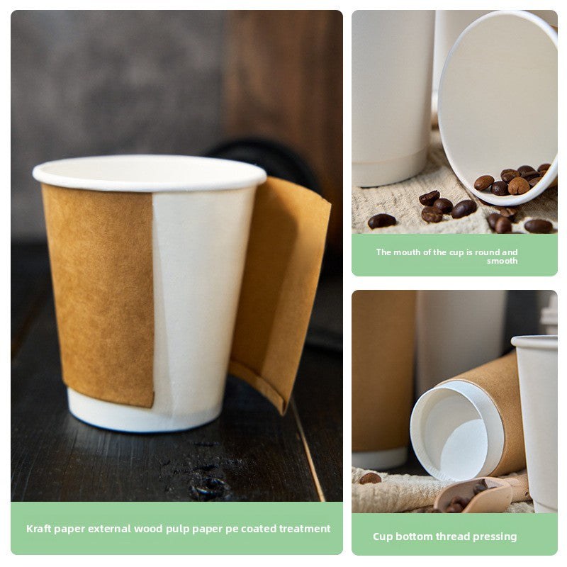 Thickened double-layer heat-resistant hot drink cup with lid