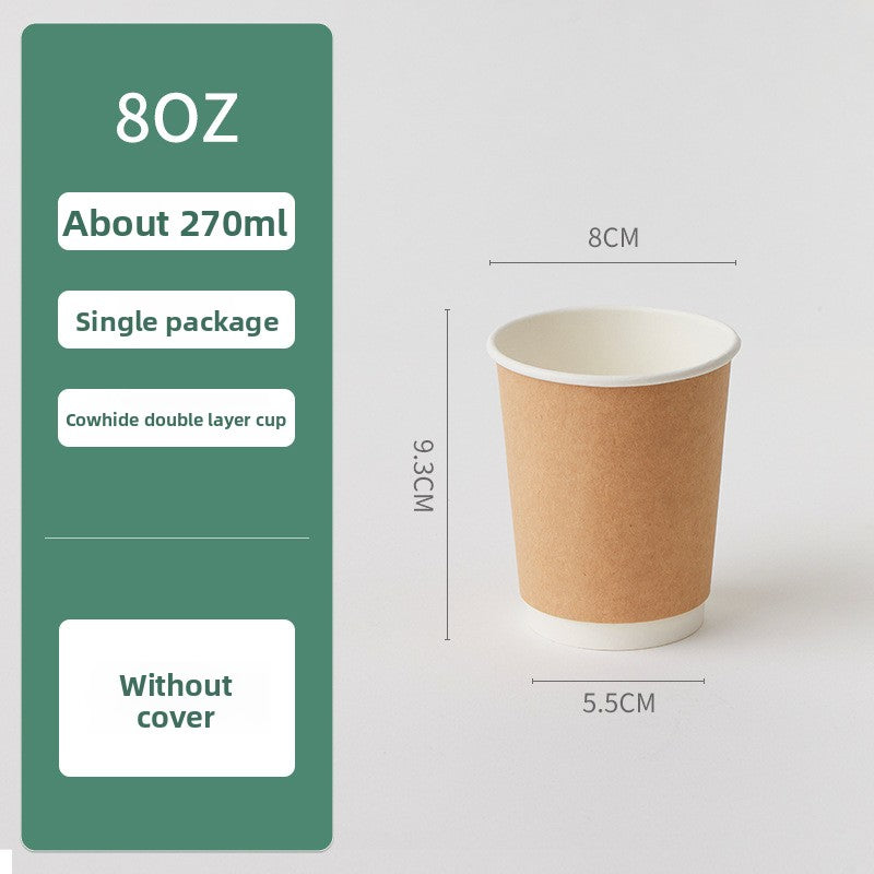 Thickened double-layer heat-resistant hot drink cup with lid