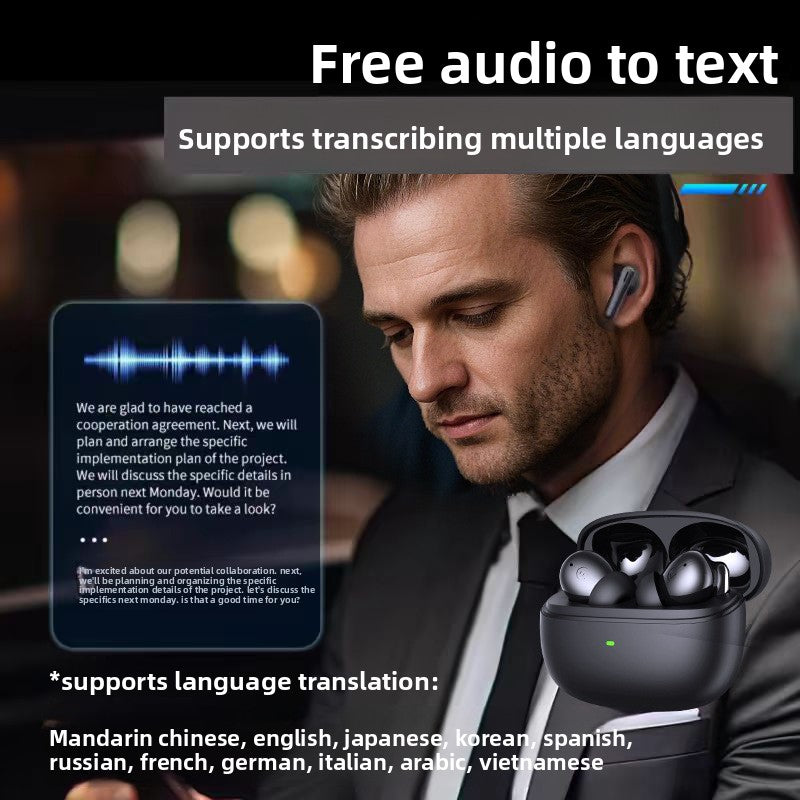 Dual-microphone wireless Bluetooth translation headphones