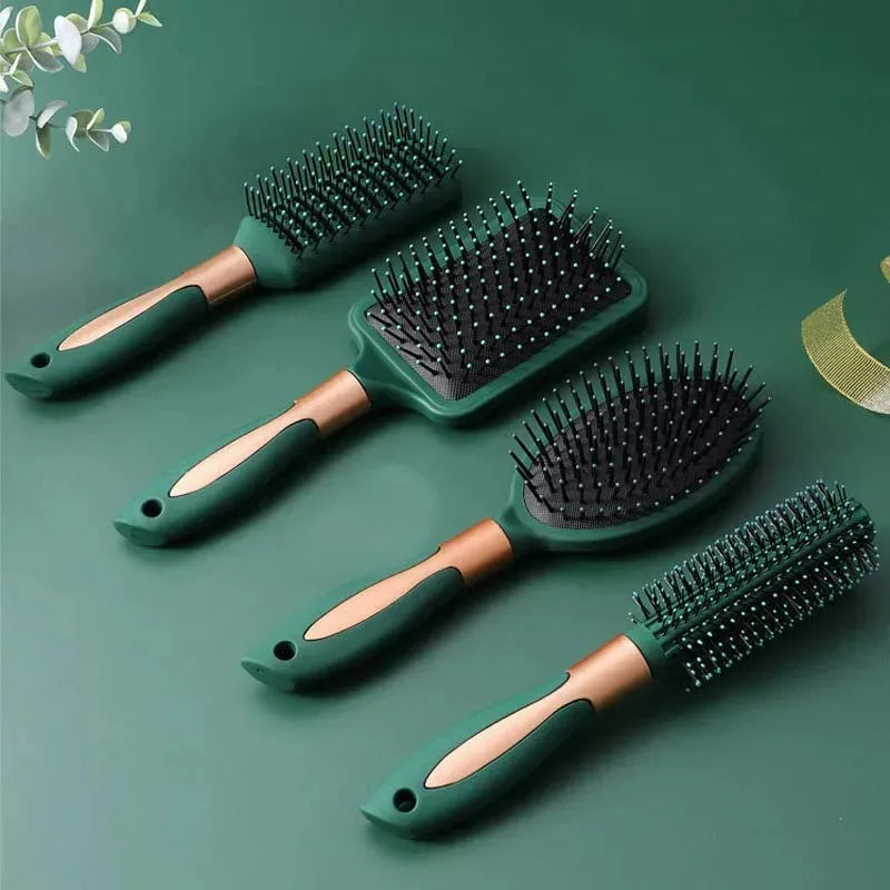 Oval Round Scalp Massage Air Cushion Comb, Anti-Static Exfoliating Salon SPA Hair Styling Tool