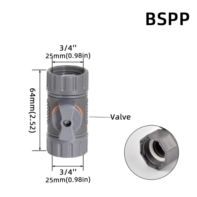 1-Pcs 1/2" 3/4" 1" Garden Hose Quick Connect Adapters -EU BPS Threaded Fittings for Faucets, Spray Guns & Watering Systems