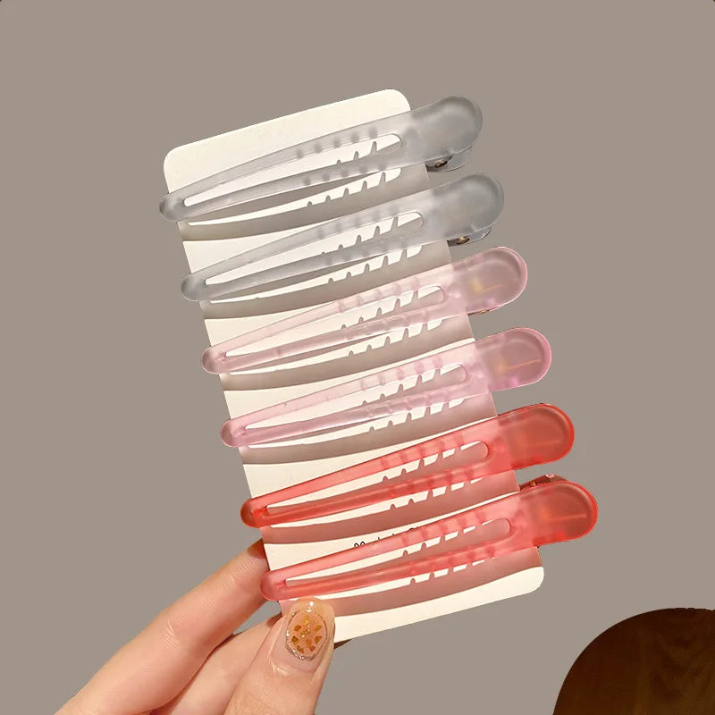 2Pcs/Lot 7.5cm Plastic Candy Colors Hairdressing Duckbill Clip Hairpins Hair Care Hair Clamps Styling Tools Professional Salon