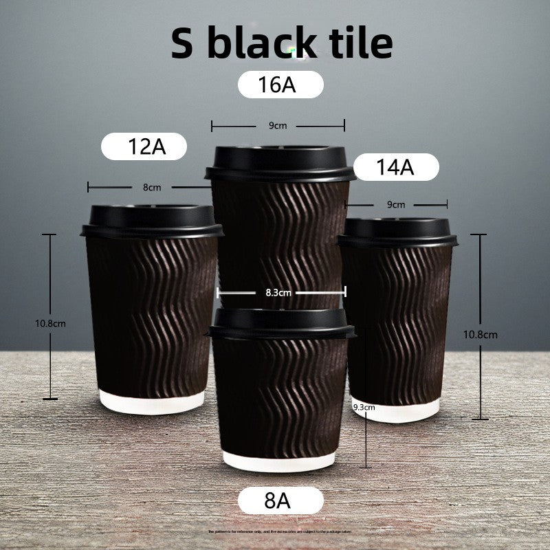 Double-layer thick anti-scald paper cup, hot drink ripple cup
