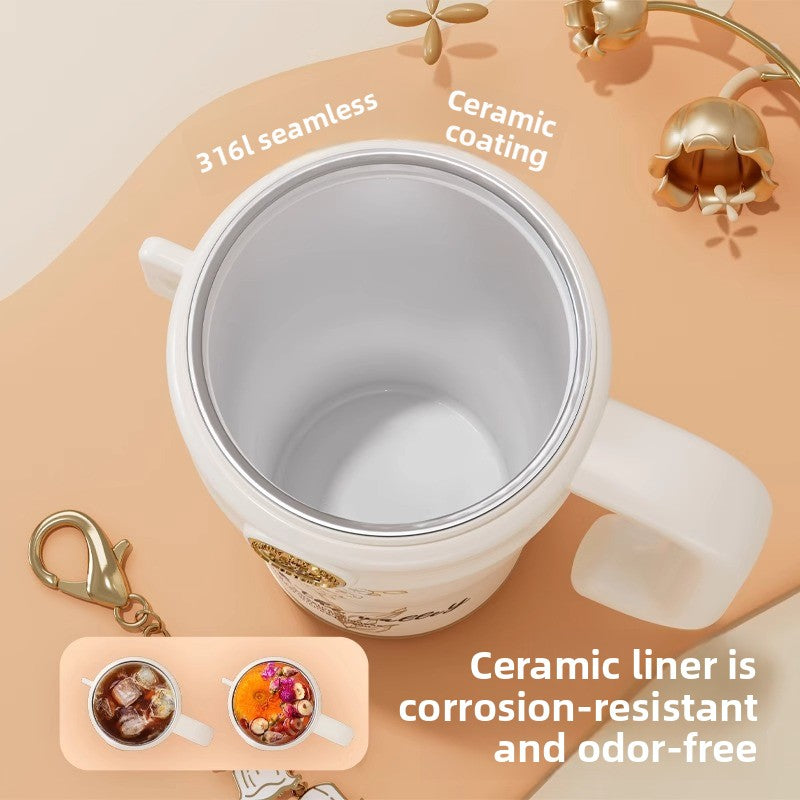 Straw Tumbler Large Capacity Ceramic Cup