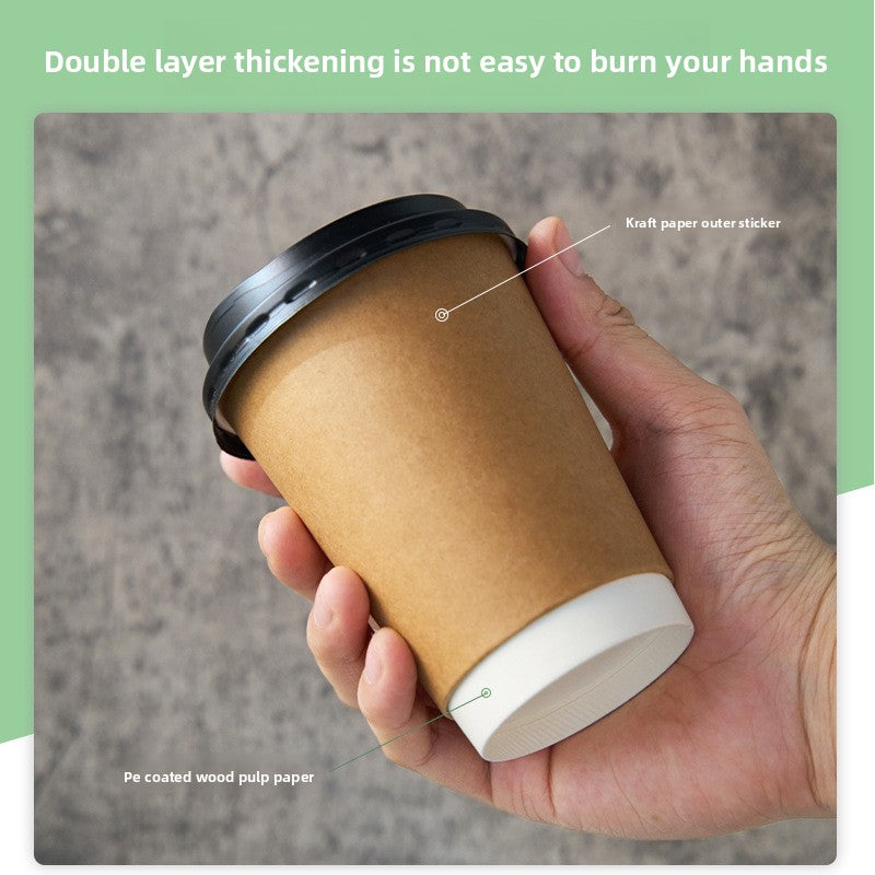 Thickened double-layer heat-resistant hot drink cup with lid
