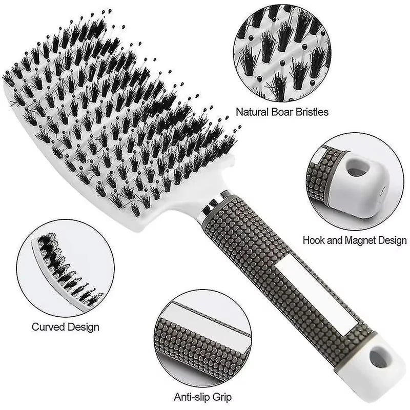 Hair Brush Scalp Massage Comb Hairbrush Boar Bristle Nylon Women Wet Curly Detangle Hair Brush Salon Hairdressing Styling Tool