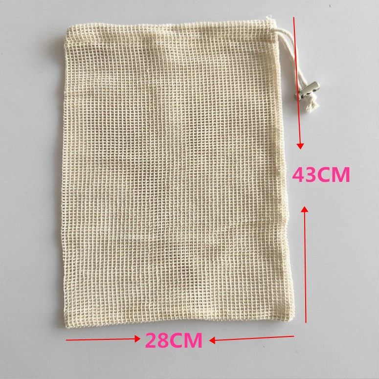 Organic Cotton Mesh Drawstring Bag