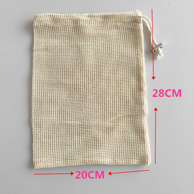 Organic Cotton Mesh Drawstring Bag