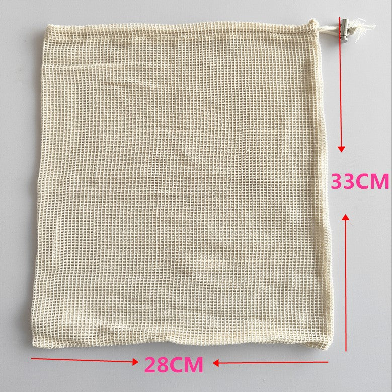 Organic Cotton Mesh Drawstring Bag