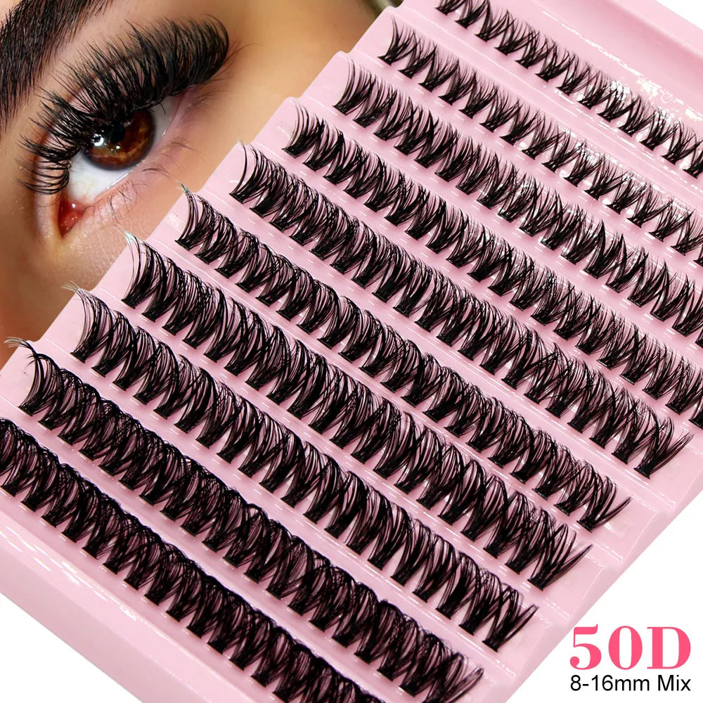 Big Capacity Super Bunch DIY Cluster Lashes 8-16mm Mix Charm Style Eyelashes Extension False Eyelash Makeup Tool Russian Volume