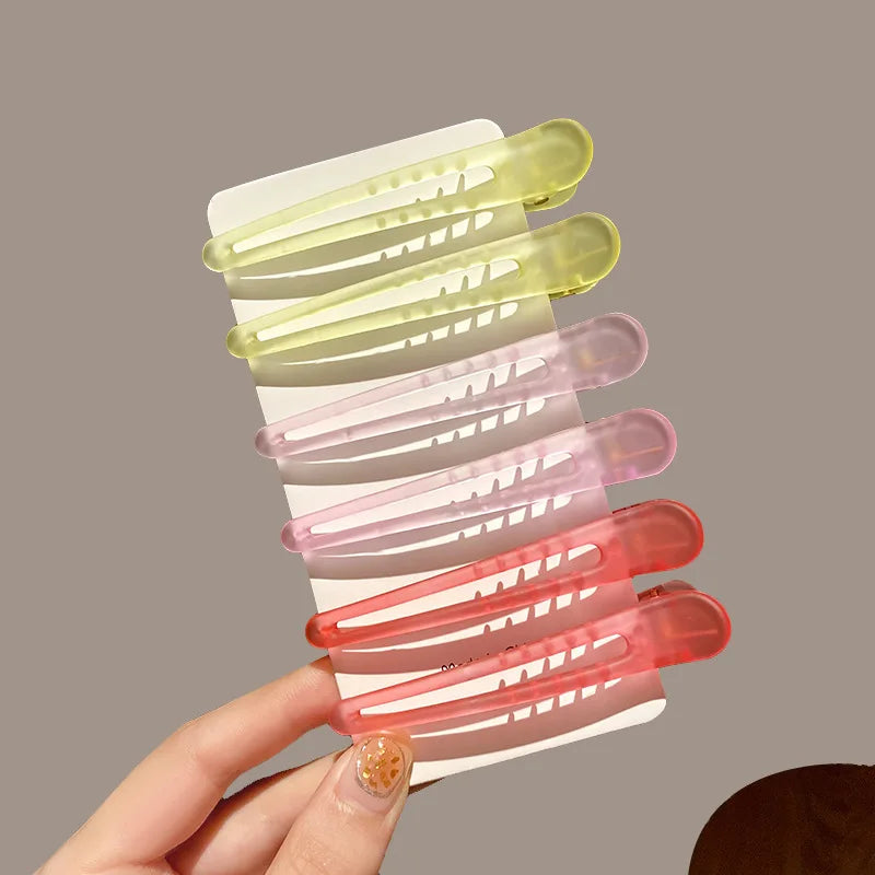 2Pcs/Lot 7.5cm Plastic Candy Colors Hairdressing Duckbill Clip Hairpins Hair Care Hair Clamps Styling Tools Professional Salon