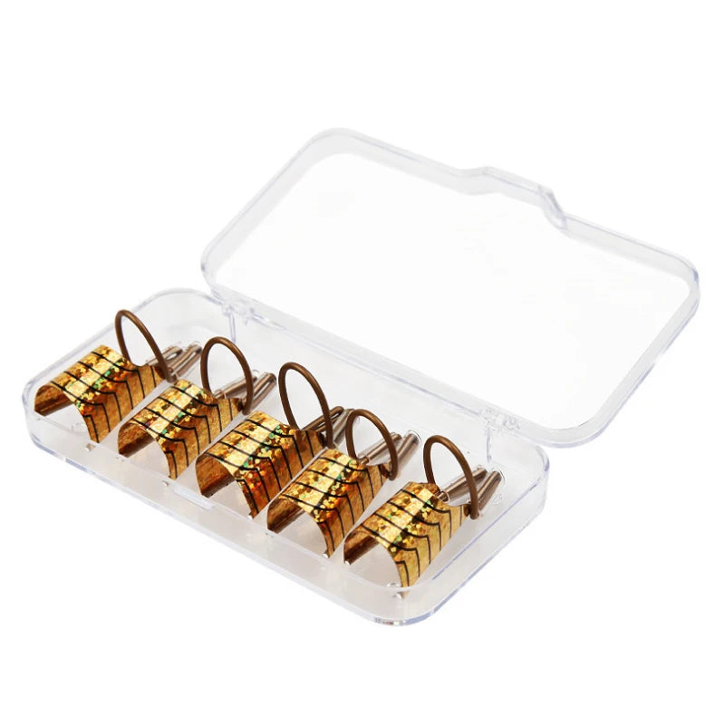 10Pcs Reusable Aluminum Nail Extension Pallets Tips Forms Nail Art Extension Sticker Builder Form Guide Stencil Manicure Tools