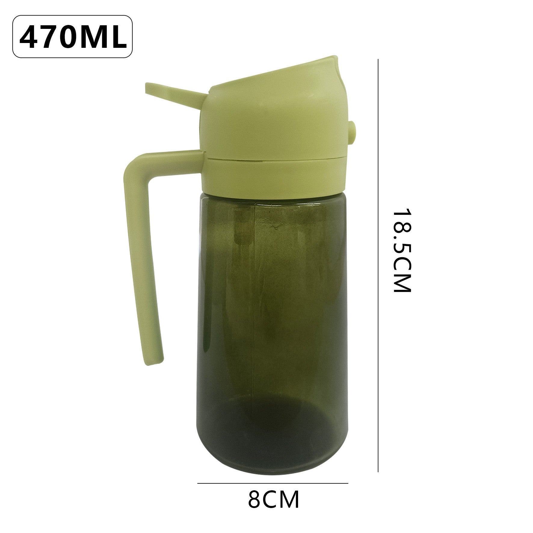 Household spray-pouring dual-purpose glass oil bottle