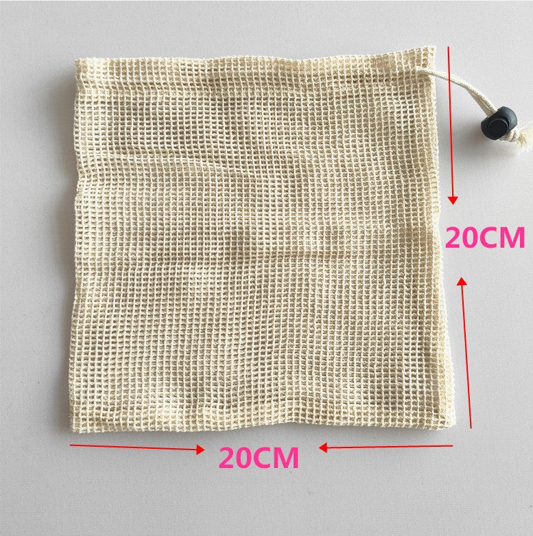 Organic Cotton Mesh Drawstring Bag